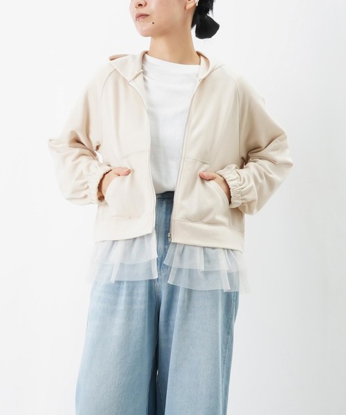 セール】LC/LLL 裾チュール裏毛パーカー（Tシャツ/カットソー