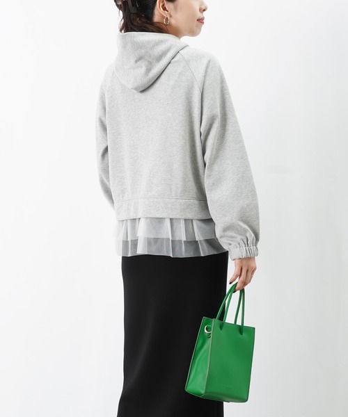 LUCA/LADY LUCK LUCA（ルカ/レディラックルカ）の「LC/LLL 裾チュール裏毛パーカー（Tシャツ/カットソー・レディース・グレー/アイボリー/ブラック・FREE）」の9枚目の写真