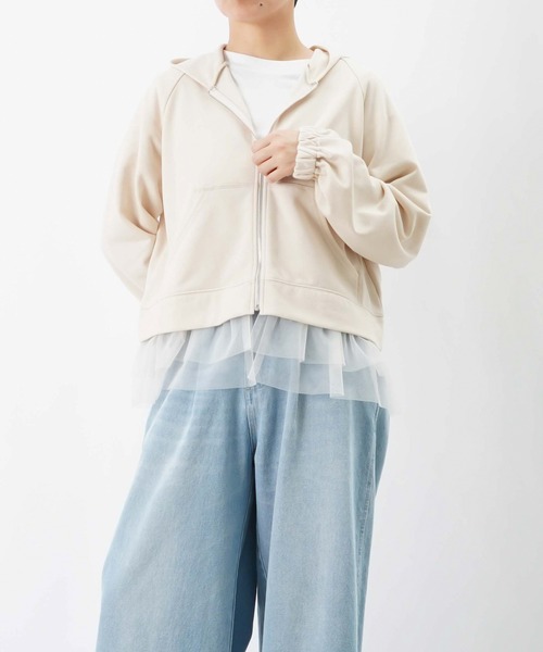 LUCA/LADY LUCK LUCA（ルカ/レディラックルカ）の「LC/LLL 裾チュール裏毛パーカー（Tシャツ/カットソー・レディース・グレー/アイボリー/ブラック・FREE）」の21枚目の写真