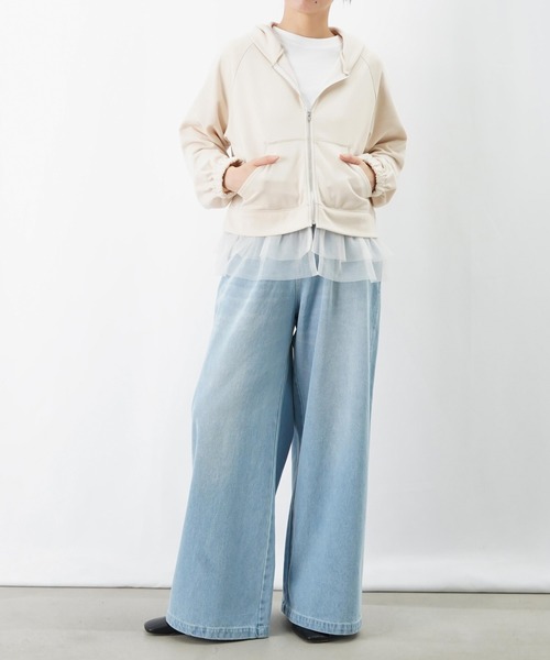 LUCA/LADY LUCK LUCA（ルカ/レディラックルカ）の「LC/LLL 裾チュール裏毛パーカー（Tシャツ/カットソー・レディース・グレー/アイボリー/ブラック・FREE）」の16枚目の写真