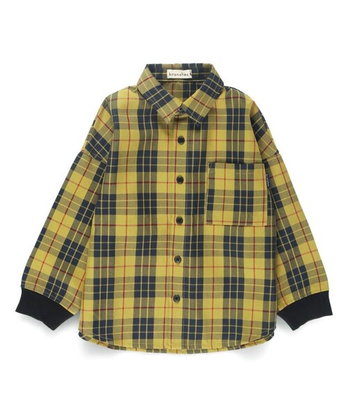 BRANSHES（ブランシェス）の「【おそろい】チェック柄シャツ（シャツ/ブラウス・キッズ・イエロー/ブラック・110/100/120/90/130/80/140/150）」の3枚目の写真