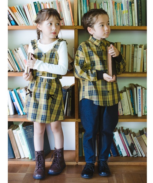 BRANSHES（ブランシェス）の「【おそろい】チェック柄シャツ（シャツ/ブラウス・キッズ・イエロー/ブラック・110/100/120/90/130/80/140/150）」の15枚目の写真
