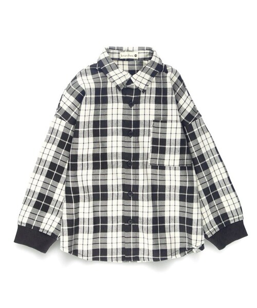 BRANSHES（ブランシェス）の「【おそろい】チェック柄シャツ（シャツ/ブラウス・キッズ・イエロー/ブラック・110/100/120/90/130/80/140/150）」の18枚目の写真