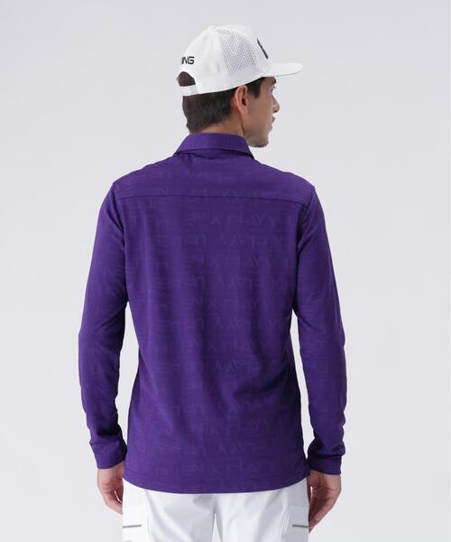 PING（ピン）の「【PING APPAREL】凸凹PLAYロゴジャカード長袖ポロシャツ ＜PERFORMANCE＞ (MENS)（ポロシャツ・メンズ・ホワイト/グレー/パープル・M/S/LL1/L/LL）」の7枚目の写真
