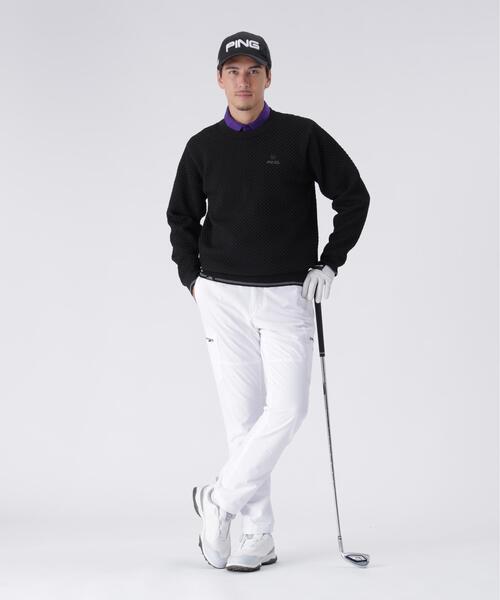 PING（ピン）の「【PING APPAREL】凸凹PLAYロゴジャカード長袖ポロシャツ ＜PERFORMANCE＞ (MENS)（ポロシャツ・メンズ・ホワイト/グレー/パープル・M/S/LL1/L/LL）」の5枚目の写真
