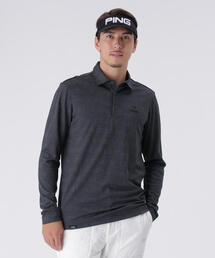 PING（ピン）の「【PING APPAREL】凸凹PLAYロゴジャカード長袖ポロシャツ ＜PERFORMANCE＞ (MENS)（ポロシャツ）」