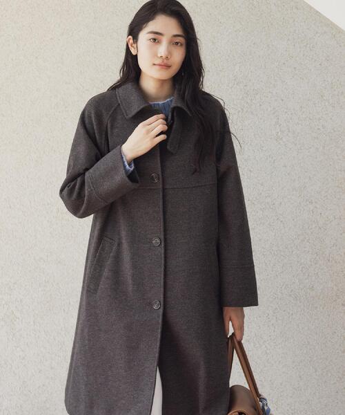 セール】クラシカルな佇まい 大人のステンカラーロングコート（ステン