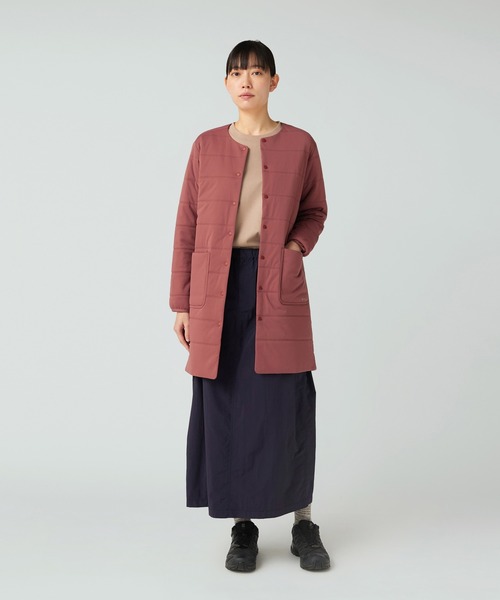 Snow Peak(スノーピーク)の「Snow Peak / Flexible Insulated Long Cardigan フレキシブル 保温性 ロングカーディガン(カーディガン/ボレロ・レディース・ネイビー/ブラック/ライトブラウン・4/3/2/1)」の8枚目の写真