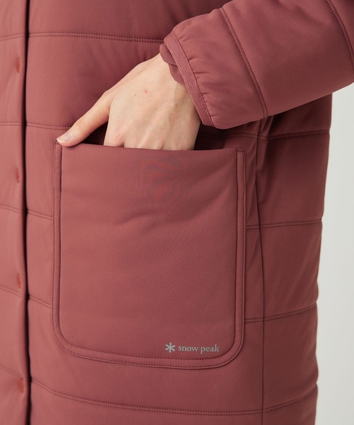 Snow Peak(スノーピーク)の「Snow Peak / Flexible Insulated Long Cardigan フレキシブル 保温性 ロングカーディガン(カーディガン/ボレロ・レディース・ネイビー/ブラック/ライトブラウン・4/3/2/1)」の13枚目の写真