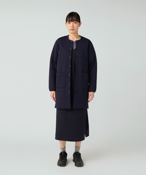Snow Peak(スノーピーク)の「Snow Peak / Flexible Insulated Long Cardigan フレキシブル 保温性 ロングカーディガン(カーディガン/ボレロ・レディース・ネイビー/ブラック/ライトブラウン・4/3/2/1)」の5枚目の写真
