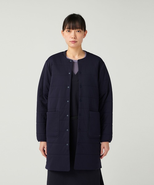 Snow Peak(スノーピーク)の「Snow Peak / Flexible Insulated Long Cardigan フレキシブル 保温性 ロングカーディガン(カーディガン/ボレロ・レディース・ネイビー/ブラック/ライトブラウン・4/3/2/1)」の6枚目の写真