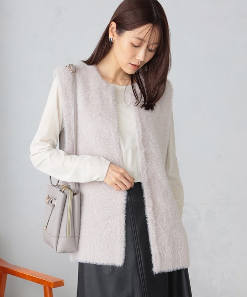 GALLORIA（ギャローリア）の「ニットファージレ（ベスト・レディース・ネイビー/ライトグレー・M/S/LL/L）」の2枚目の写真