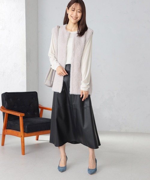 GALLORIA（ギャローリア）の「ニットファージレ（ベスト・レディース・ネイビー/ライトグレー・M/S/LL/L）」の4枚目の写真