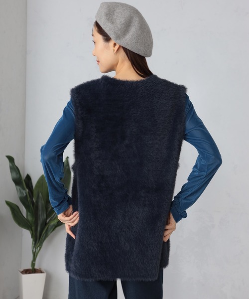 GALLORIA（ギャローリア）の「ニットファージレ（ベスト・レディース・ネイビー/ライトグレー・M/S/LL/L）」の9枚目の写真