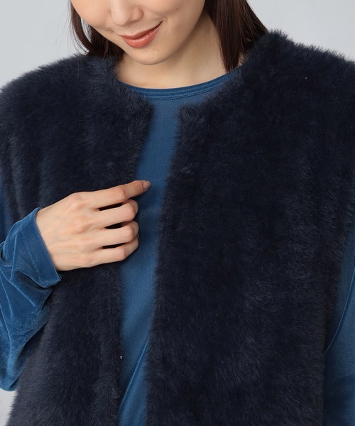 GALLORIA（ギャローリア）の「ニットファージレ（ベスト・レディース・ネイビー/ライトグレー・M/S/LL/L）」の8枚目の写真