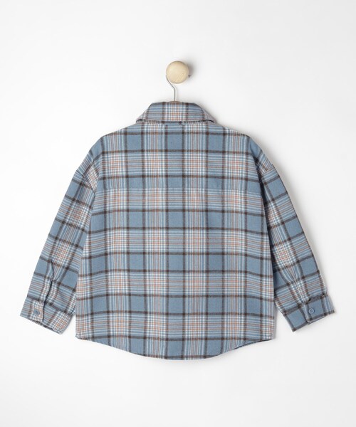 SHOO・LA・RUE（シューラルー）の「【100-150cm】チェックオーバーシャツ（シャツ/ブラウス・キッズ・ブラック系1/サックスブルー系1・14/13/15 /12/10/11）」の4枚目の写真
