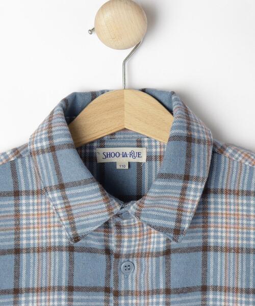 SHOO・LA・RUE（シューラルー）の「【100-150cm】チェックオーバーシャツ（シャツ/ブラウス・キッズ・ブラック系1/サックスブルー系1・14/13/15 /12/10/11）」の5枚目の写真