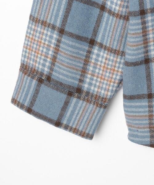 SHOO・LA・RUE（シューラルー）の「【100-150cm】チェックオーバーシャツ（シャツ/ブラウス・キッズ・ブラック系1/サックスブルー系1・14/13/15 /12/10/11）」の6枚目の写真
