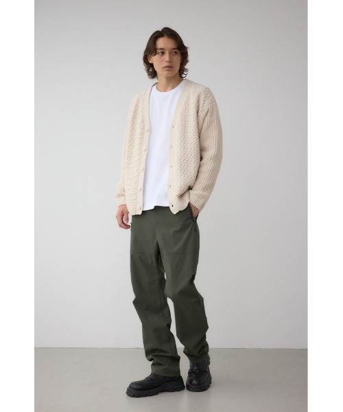AZUL by moussy（アズールバイマウジー）の「バスケット編みマットモールカーディガン（カーディガン/ボレロ・メンズ・アイボリー/ブラック/グレー・MEDIUM/LARGE）」の6枚目の写真