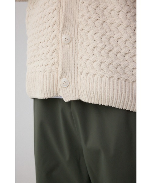 AZUL by moussy（アズールバイマウジー）の「バスケット編みマットモールカーディガン（カーディガン/ボレロ・メンズ・アイボリー/ブラック/グレー・MEDIUM/LARGE）」の13枚目の写真