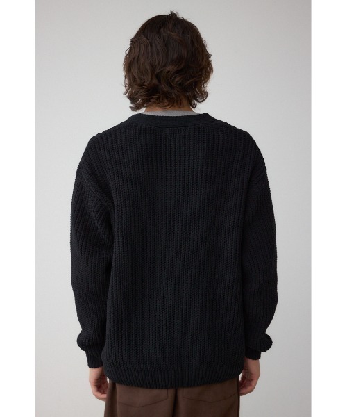 AZUL by moussy（アズールバイマウジー）の「バスケット編みマットモールカーディガン（カーディガン/ボレロ・メンズ・アイボリー/ブラック/グレー・MEDIUM/LARGE）」の19枚目の写真