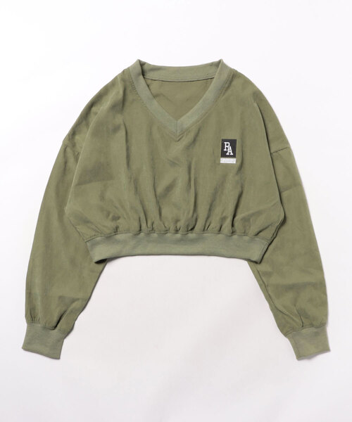 repipi armario（レピピ アルマリオ）の「ポリエステルオーバートップス（スウェット・キッズ・カーキ/ブラック・150/160/170）」の2枚目の写真