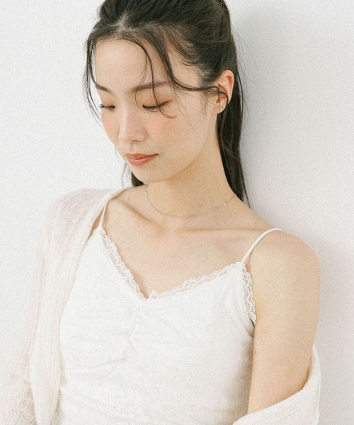 Heather（ヘザー）の「カップ付き総レースキャミ　605967（キャミソール・レディース・ブラック/オフホワイト・M/S）」の3枚目の写真