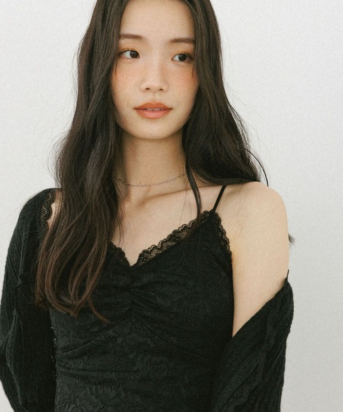 Heather（ヘザー）の「カップ付き総レースキャミ　605967（キャミソール・レディース・ブラック/オフホワイト・M/S）」の9枚目の写真