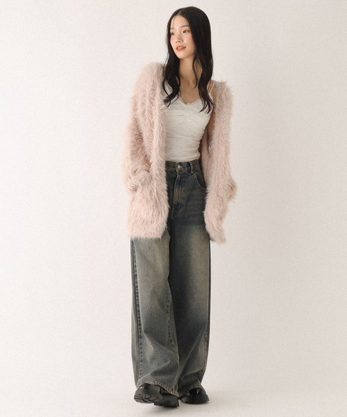 Heather（ヘザー）の「カップ付き総レースキャミ　605967（キャミソール・レディース・ブラック/オフホワイト・M/S）」の7枚目の写真