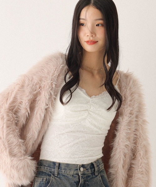 Heather（ヘザー）の「カップ付き総レースキャミ　605967（キャミソール・レディース・ブラック/オフホワイト・M/S）」の13枚目の写真