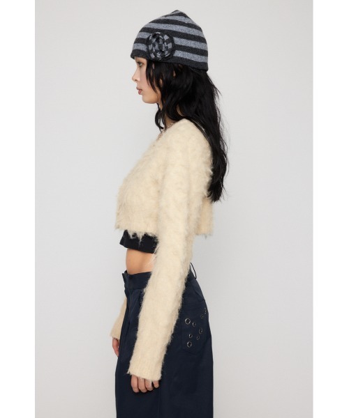 LAGUA GEM(ラグアジェム)の「BRUSHED SHORT KNIT カーディガン(カーディガン/ボレロ・レディース・ブルー/アイボリー/ブラウン・FREE)」の11枚目の写真