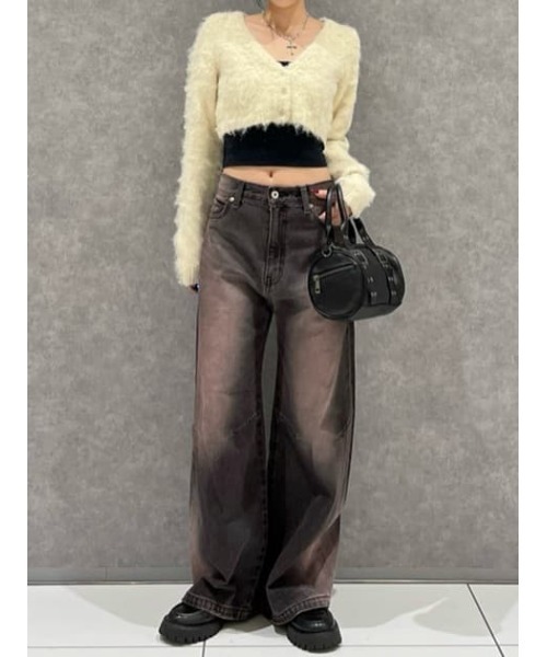 LAGUA GEM(ラグアジェム)の「BRUSHED SHORT KNIT カーディガン(カーディガン/ボレロ・レディース・ブルー/アイボリー/ブラウン・FREE)」の15枚目の写真