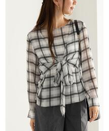 Te chichi | ウエストリボンシアーチェックブラウス(シャツ/ブラウス)