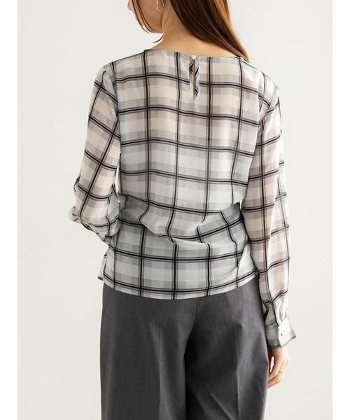 Te chichi（テチチ）の「ウエストリボンシアーチェックブラウス（シャツ/ブラウス・レディース・ブラック/ブラウン・F）」の12枚目の写真