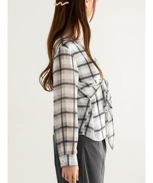 Te chichi（テチチ）の「ウエストリボンシアーチェックブラウス（シャツ/ブラウス・レディース・ブラック/ブラウン・F）」の13枚目の写真