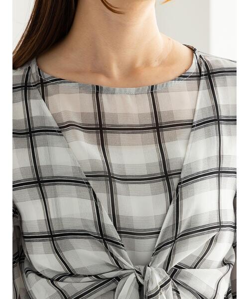 Te chichi（テチチ）の「ウエストリボンシアーチェックブラウス（シャツ/ブラウス・レディース・ブラック/ブラウン・F）」の15枚目の写真