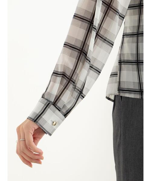 Te chichi（テチチ）の「ウエストリボンシアーチェックブラウス（シャツ/ブラウス・レディース・ブラック/ブラウン・F）」の18枚目の写真