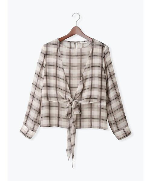 Te chichi（テチチ）の「ウエストリボンシアーチェックブラウス（シャツ/ブラウス・レディース・ブラック/ブラウン・F）」の21枚目の写真