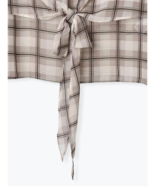 Te chichi（テチチ）の「ウエストリボンシアーチェックブラウス（シャツ/ブラウス・レディース・ブラック/ブラウン・F）」の4枚目の写真