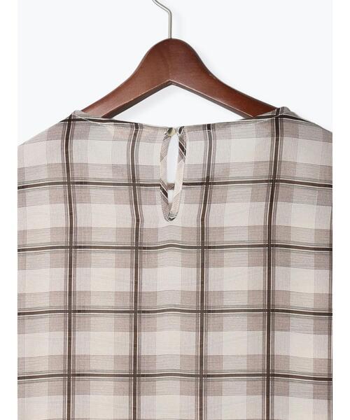 Te chichi（テチチ）の「ウエストリボンシアーチェックブラウス（シャツ/ブラウス・レディース・ブラック/ブラウン・F）」の5枚目の写真