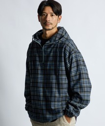 LANVIN en Bleu | チェックシャツパーカー フードシャツ シャツアウター(シャツ/ブラウス)