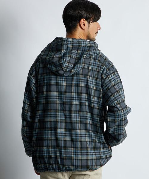 LANVIN en Bleu（ランバンオンブルー）の「チェックシャツパーカー フードシャツ シャツアウター（シャツ/ブラウス・メンズ・ブルー/ブラック・46/48/50/52）」の10枚目の写真