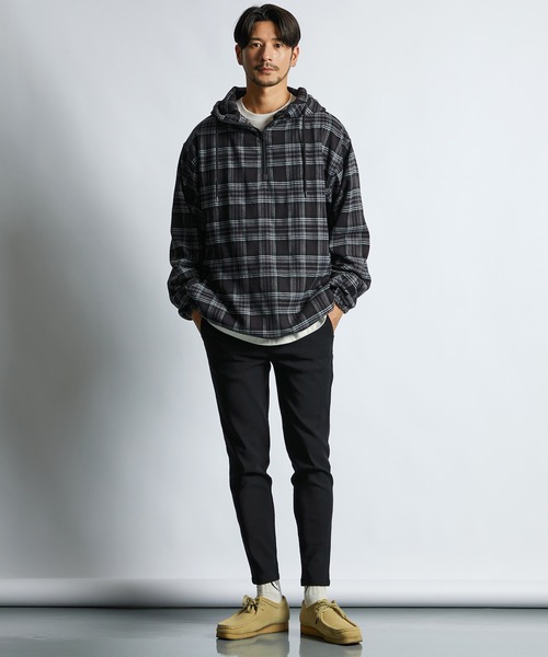 LANVIN en Bleu（ランバンオンブルー）の「チェックシャツパーカー フードシャツ シャツアウター（シャツ/ブラウス・メンズ・ブルー/ブラック・46/48/50/52）」の4枚目の写真