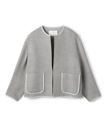 トゥモローランド　ノーカラージャケット　グレー TOMORROWLAND｜トゥモローランド（レディース）のノーカラージャケット