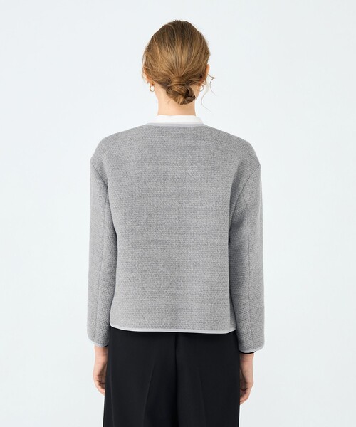 BALLSEY（ボールジィ）の「ファンシードビー クルーネックジャケット（ノーカラージャケット・レディース・ブラック/グレー・36）」の3枚目の写真