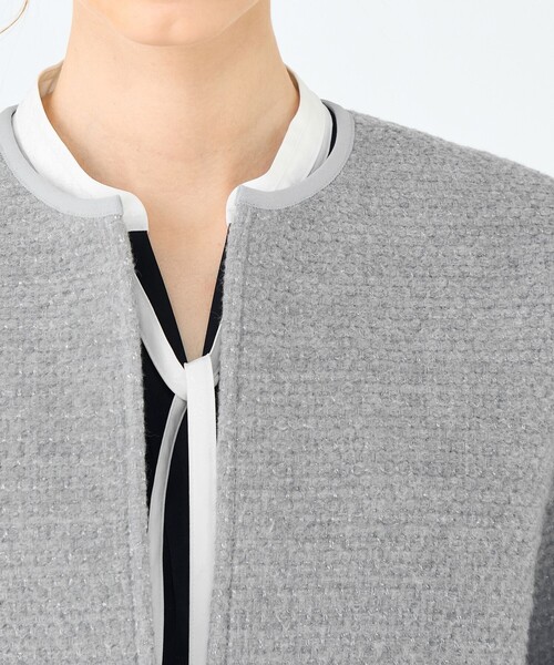 BALLSEY（ボールジィ）の「ファンシードビー クルーネックジャケット（ノーカラージャケット・レディース・ブラック/グレー・36）」の10枚目の写真