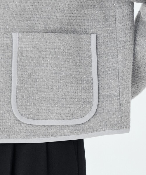 セール】ファンシードビー クルーネックジャケット（ノーカラー