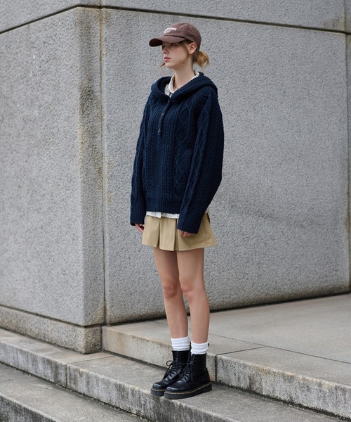 セール】cable knit foodie / ケーブルニットフーディ（ニット