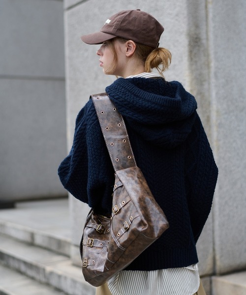 hazyl cable knit foodie /ケーブルニットフーディ hazyl ニット セーター cable knit foodie / ケーブルニットフーディ