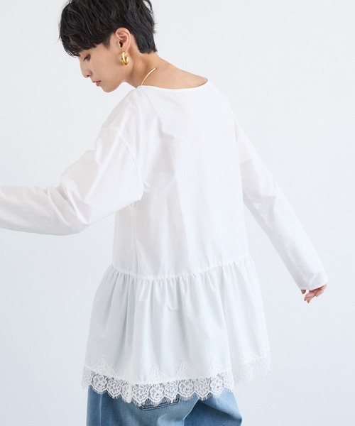 BARNYARDSTORM（バンヤードストーム）の「BARNYARDSTORM / 裾フリルブラウス / ハンドウォッシャブル 【YouTube「i.style closet」紹介アイテム】（シャツ/ブラウス・レディース・ホワイト/ブラック・FREE）」の18枚目の写真